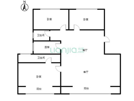 学府澜湾 一梯两户总高9层洋房，集中供暖社区 带车位-户型图