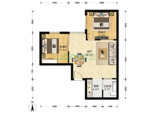 德兴苑 2室1厅1卫 79平方