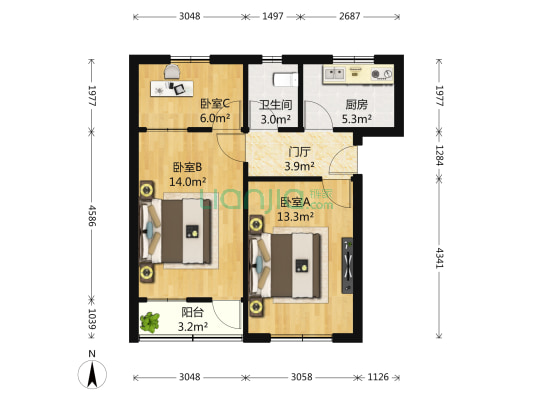 济齐路14-6号 3室0厅1卫 63平方