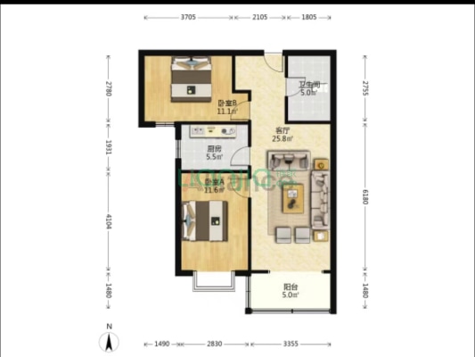 水岸花城，一线河景美宅，标准现房，即买即住-户型图