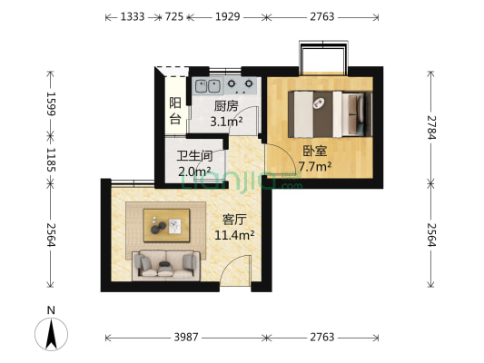 鹏盛年华双住宅产权业主自住诚心卖格局紧凑户型实用