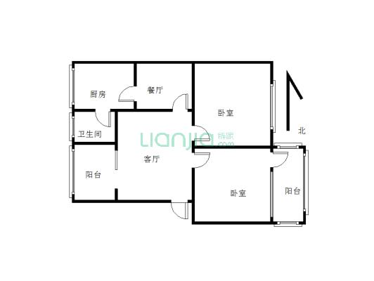 110宿舍2室1厅 交通便利  生活配套成熟 适合居住-户型图