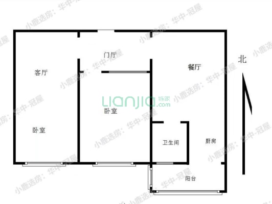 繁华地段，朝南两居，精装修，拎包入住-户型图