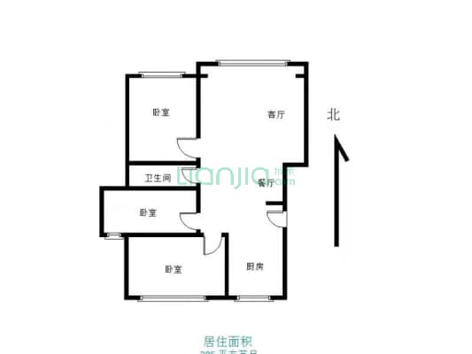 出售广场玉宇明珠小区精装修三室拎包入住-户型图