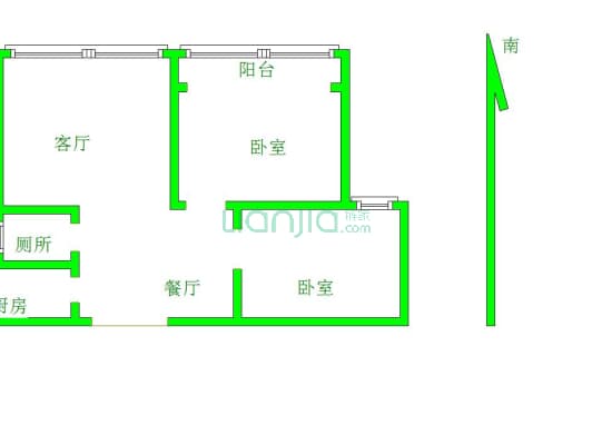 上林风景 2室2厅 南-户型图