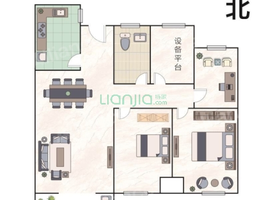 万科四房精装地暖家具家电全配拎包入住满二看房方便