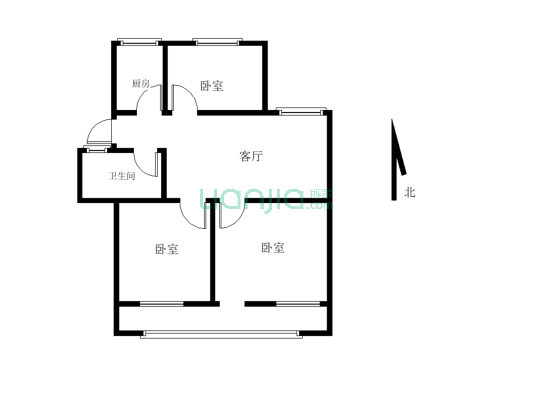 万达边天园小区110平方三室  有证能贷款-户型图