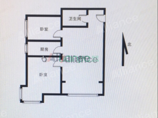 鹏渤印象城牛津花园 2室1厅 东 南-户型图
