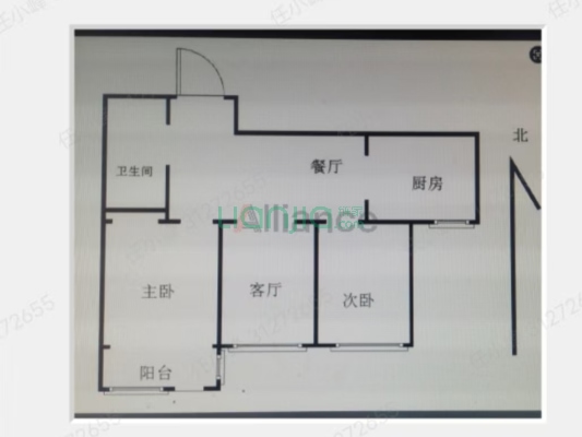 水岸花城 2室1厅 南-户型图