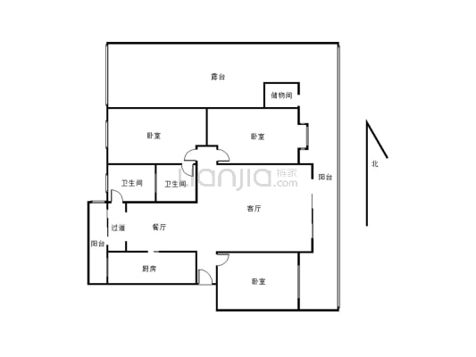 30平大平台城南套三低楼层家具家电全齐拎包入住-户型图