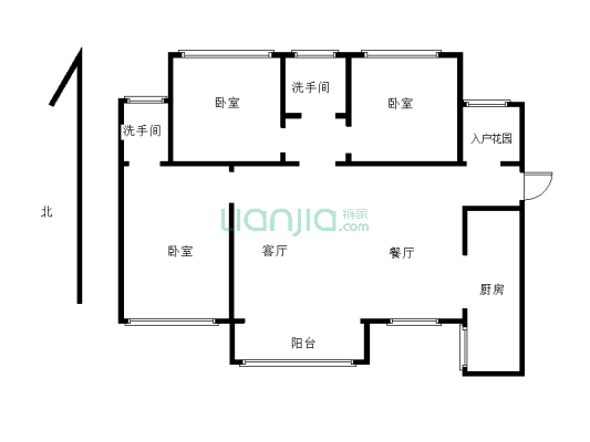万鹤莱小区134平三室两厅精装有证59.8万-户型图