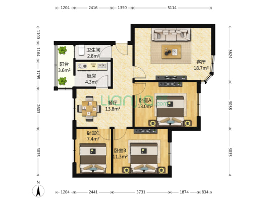 住宅楼4-1-1-2 103.40m²