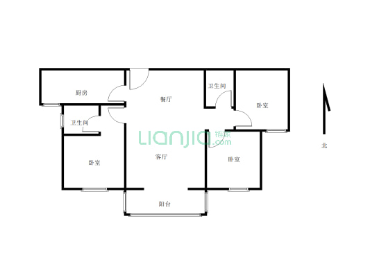 天润华庭精装三室楼层好户型佳可以直接拎包入住-户型图
