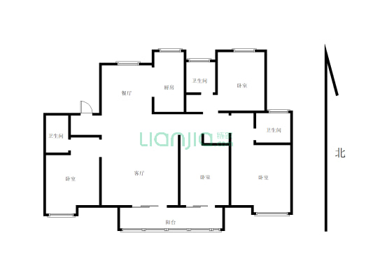 华瑞紫和府洋房好楼层好位置东户四室两厅三卫-户型图