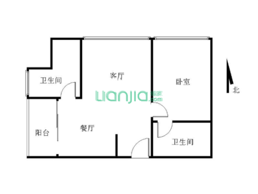 卓越前海壹号 1室1厅 北