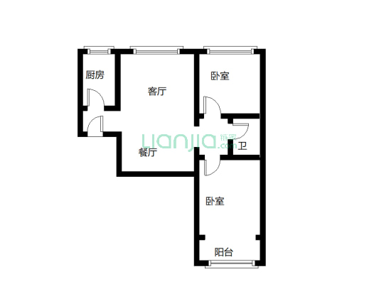 东方丽景 2室1厅 南 北-户型图