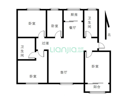 阳光花园4室两厅两位，简单装修，带地下室，看房方便-户型图