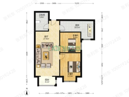南向格局 楼层好 视野宽阔 适合居住-户型图