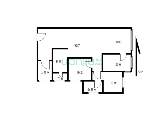 富邻金沙3-2-1-2 145.00m² 98 万江景房-户型图