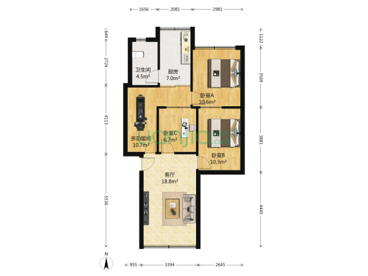 石油大庆村A区 4室1厅1卫 83平方