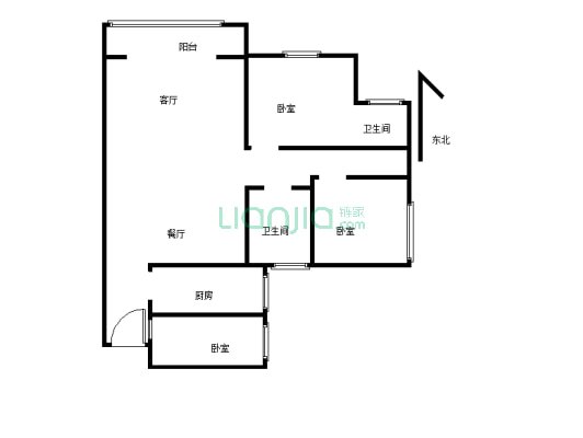 梦想N+ 3室2厅 东南-户型图