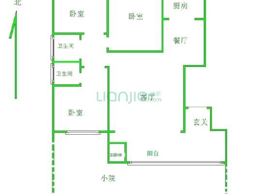 荣联天下城 3室2厅 南 北-户型图