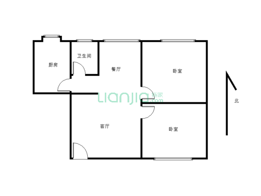 北门华川公寓精装2室，保养成色新，可直接入住-户型图