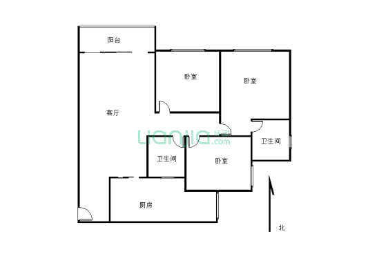 此房视野开阔，布局合理，业主自己装修拎包入住-户型图