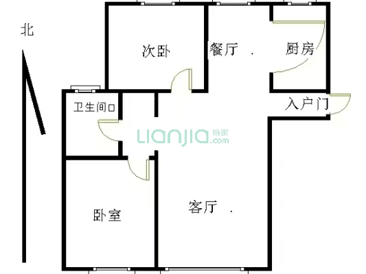 北京界三利中和城B区，南北通透大两居，位置好采光好-户型图
