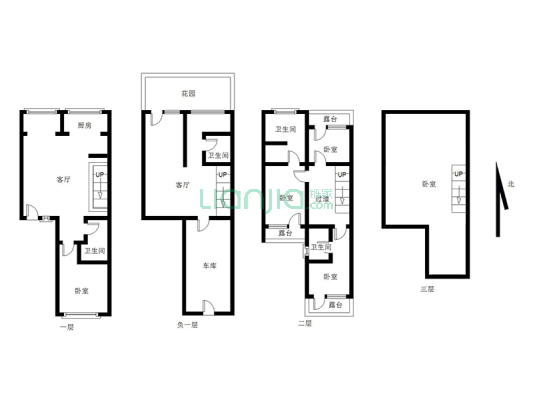 K2狮子城北区 4室2厅 南 北-户型图