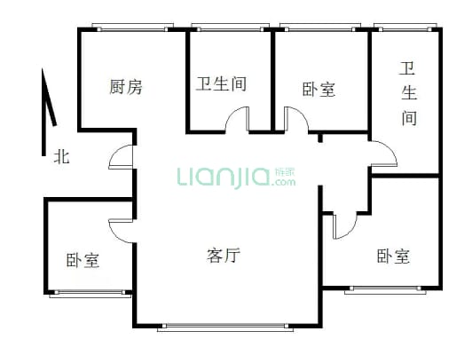 丽景名郡一期 电梯7楼 135.6平  50.2万-户型图