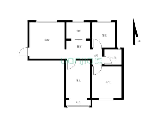 三室两厅的房子 南北通透 小区环境好 居住舒适-户型图