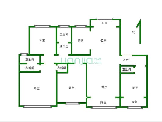 朝阳首府 4室2厅 南 北-户型图