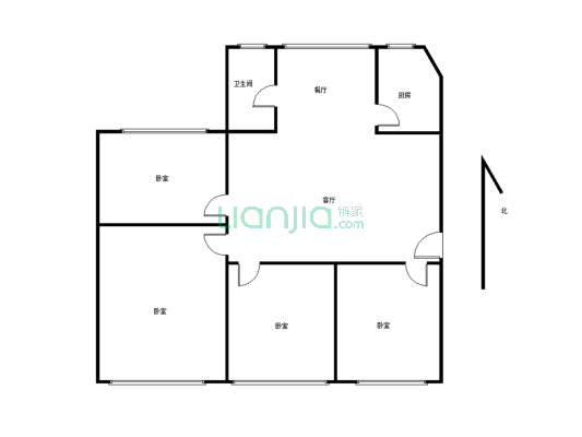 水利公寓       4房2厅1厨1卫-户型图