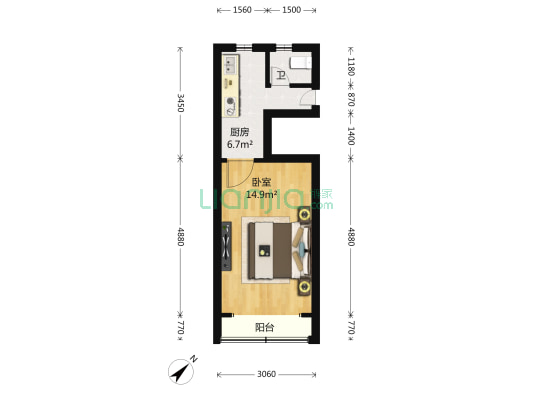 浦东南路3643弄 1室1厅1卫 34平方