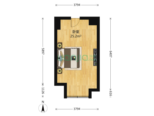 绿地MTOWN 1室0厅0卫 40平方