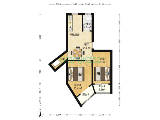 金陵新五村 2室1厅1卫 58平方