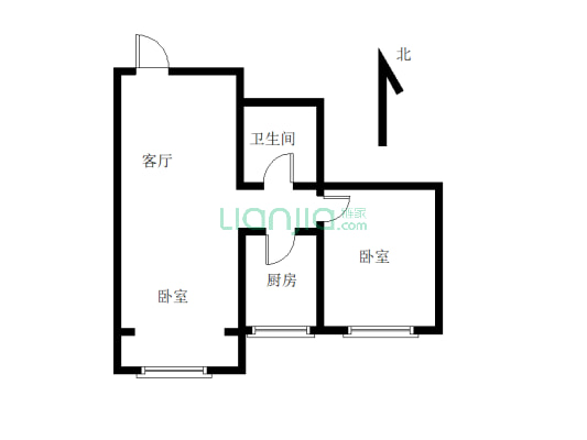 房子简单装修 明厅 两室 房主诚心卖 价格可以商量-户型图