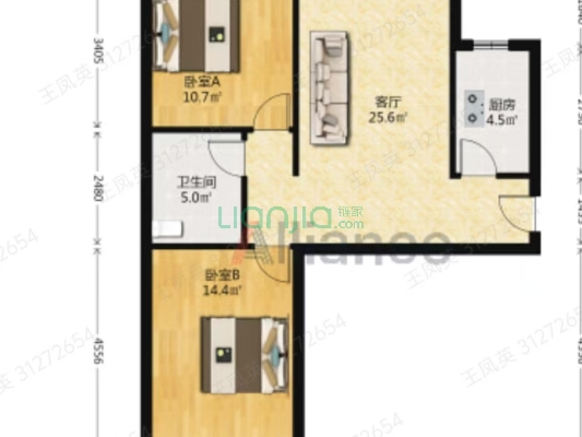 水岸花城好，房源环境好，交通便利。-户型图