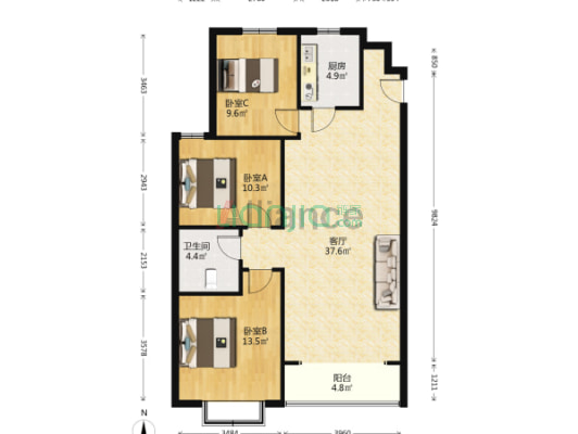 涿州市区西北，往北是北京琉璃河，300米到838车站-户型图