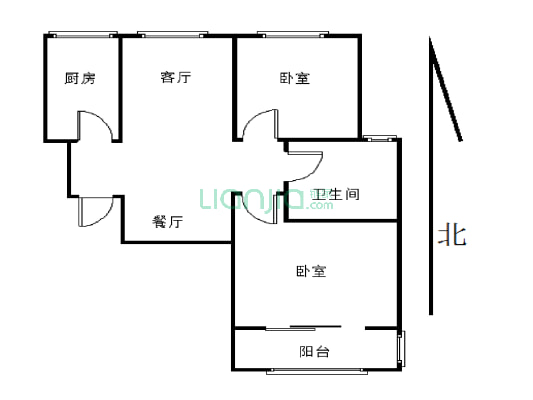 惠民小区精装两室 业主诚心出售 房子在一楼 出行方便-户型图