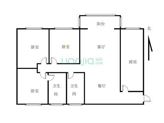 房子在中间楼层，户型方正，家具家电齐全直接拎包入住-户型图
