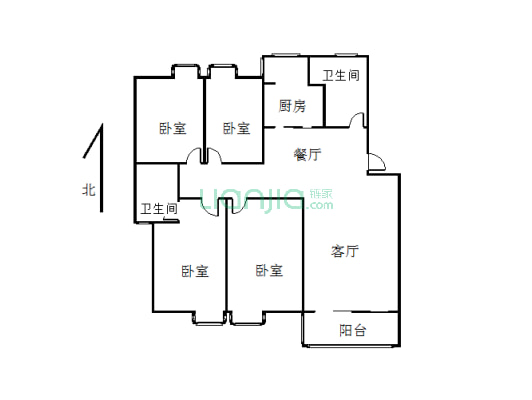 佳田塞纳城 156平方 4房2厅2卫 精装 有证 可贷款-户型图