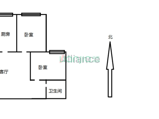 世纪城Fu地华园二期精装修2室拎包入住类型可贷款-户型图
