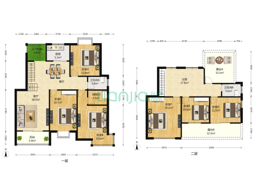 名筑花园 6室1厅2卫 206平方
