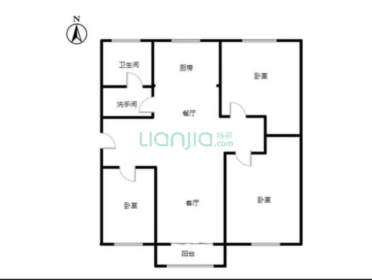 户型三阳开泰，全天采光，小区内安静，居民素质高-户型图