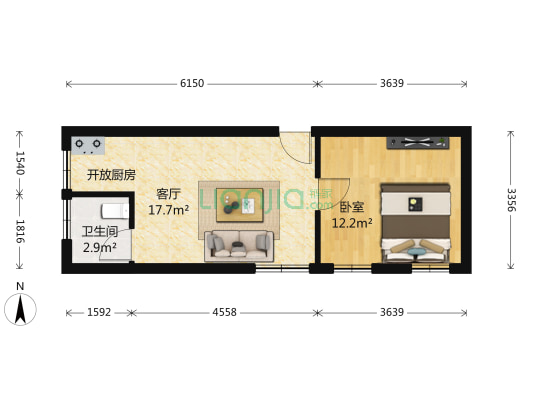 八零派 1室1厅1卫 46平方