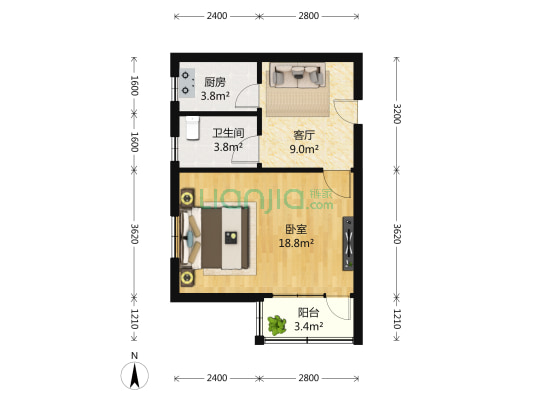 真光六小区 1室1厅1卫 47平方