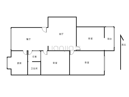 房子是个单位房，步梯3楼房东诚心卖，户型方正采光好-户型图