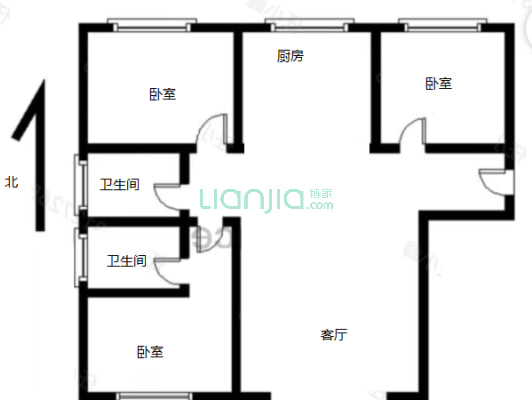 正规三居室，户型方正，高楼层，诚意卖-户型图